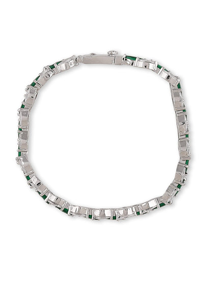 Sparkling Rhodium Plated American Diamond Bracelet