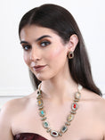 Load image into Gallery viewer, 22KT Gold Plated Kundan Navratna Necklace Set For women and Girls
