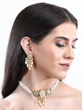 Load image into Gallery viewer, 22KT gold Plated Kundan Classic Evergreen and sleek Kundan choker set with Pearls for women and girls
