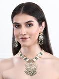 Load image into Gallery viewer, 22KT Gold Plated Kundan Classic Green Necklace Set For women and Girls
