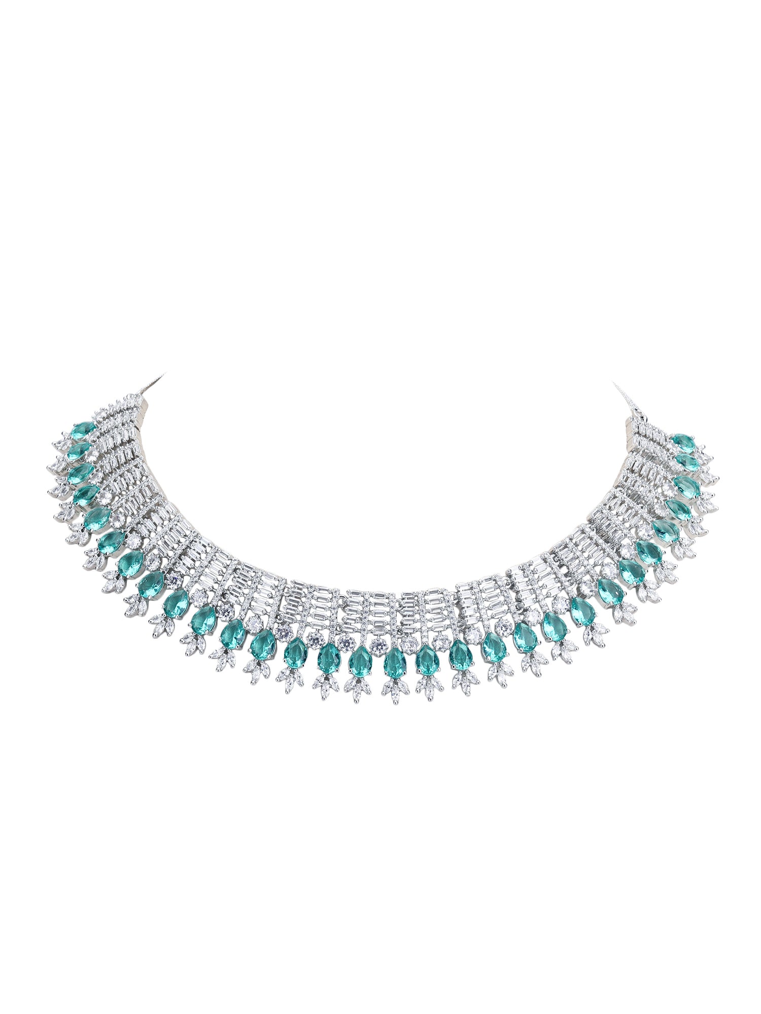 Zircon Blue Necklace Set For Women and Girls