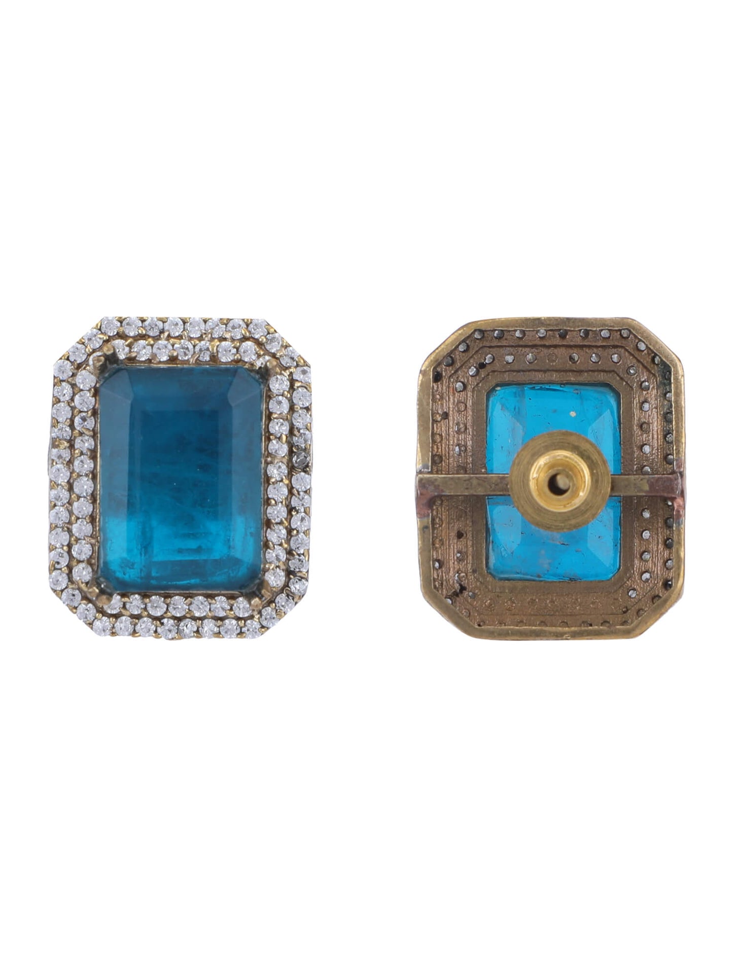 22KT Gold Plated Kundan Elegant Blue Choker Necklace Set