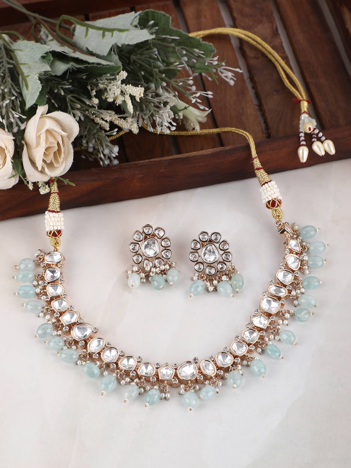 22KT Gold Plated Kundan Classic Necklace Set