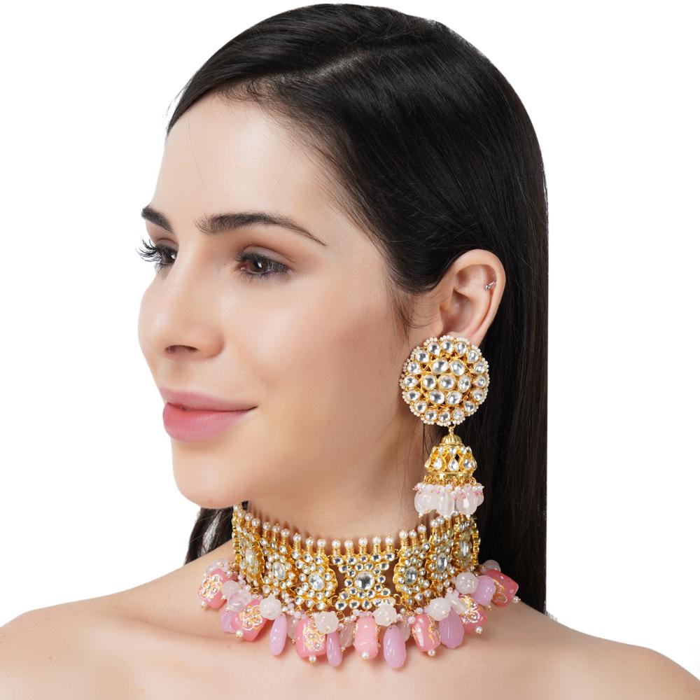 Precious Kundan Necklace Set 22KT Gold Plated