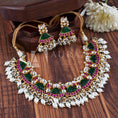 Load image into Gallery viewer, Refined Kundan Necklace Set 22KT Gold Plated

