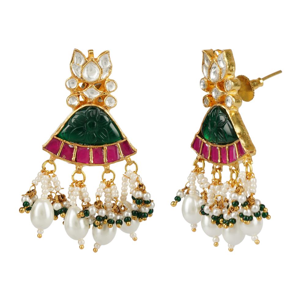 Refined Kundan Necklace Set 22KT Gold Plated
