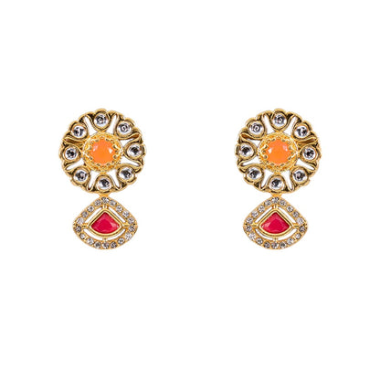 Multicolor Kundan Bridal Choker Necklace Set with Matching Earrings