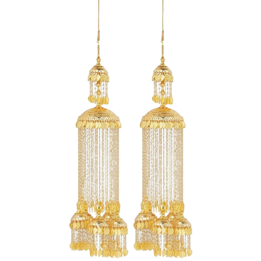 Royal Gold Finish Bridal kaleere with Multi-Layered Design