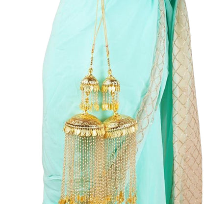 Royal Gold Finish Bridal kaleere with Multi-Layered Design