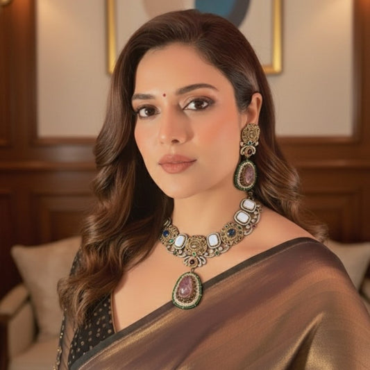 Royal Multicolor Kundan & Beaded Necklace Set