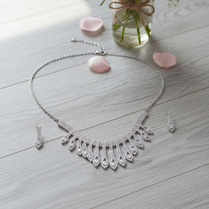 Charming Gold-Plated Necklace and Earrings Set with Elegant Design