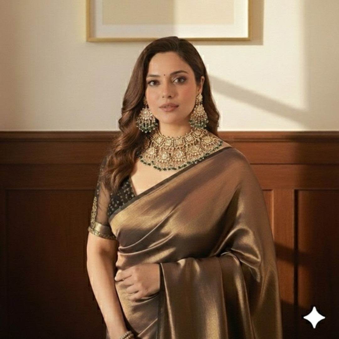 Luxury Kundan Choker Necklace Set with Grey Beads & Statement Earrings - Auraa Trends