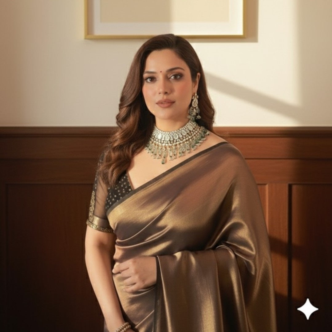 "Kundan Gold-Plated Bridal Choker Necklace Set with Green Beads and Earrings
