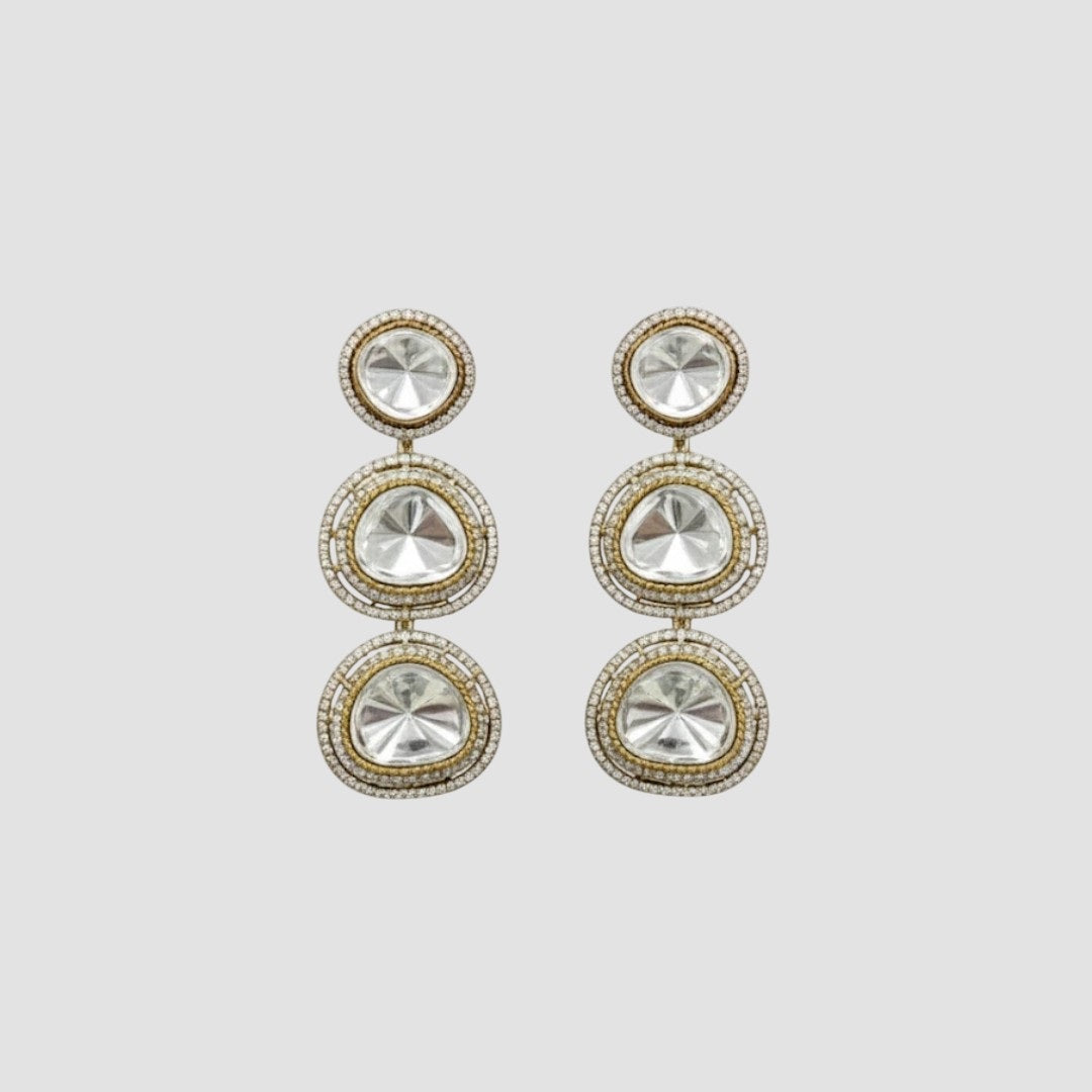 Kundan Polki Bridal Necklace Set for Women with Matching Earrings