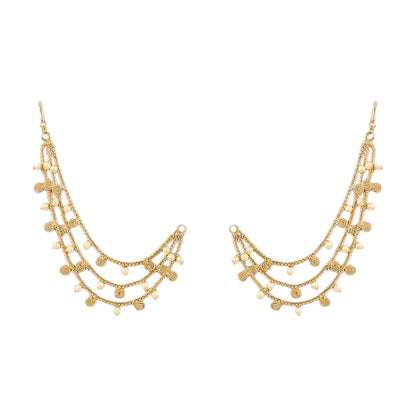 Traditional Gold Plated Pearl Kaan Chain for Women