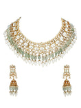 Load image into Gallery viewer, Beautifully Handcrafted Green Kundan Necklace Set
