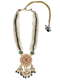 Load image into Gallery viewer, Elegant Green Kundan Long Necklace Set
