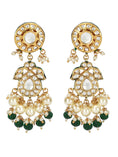 Load image into Gallery viewer, Elegant Green Kundan Long Necklace Set
