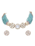 Load image into Gallery viewer, Stunning Blue Kundan Necklace Set
