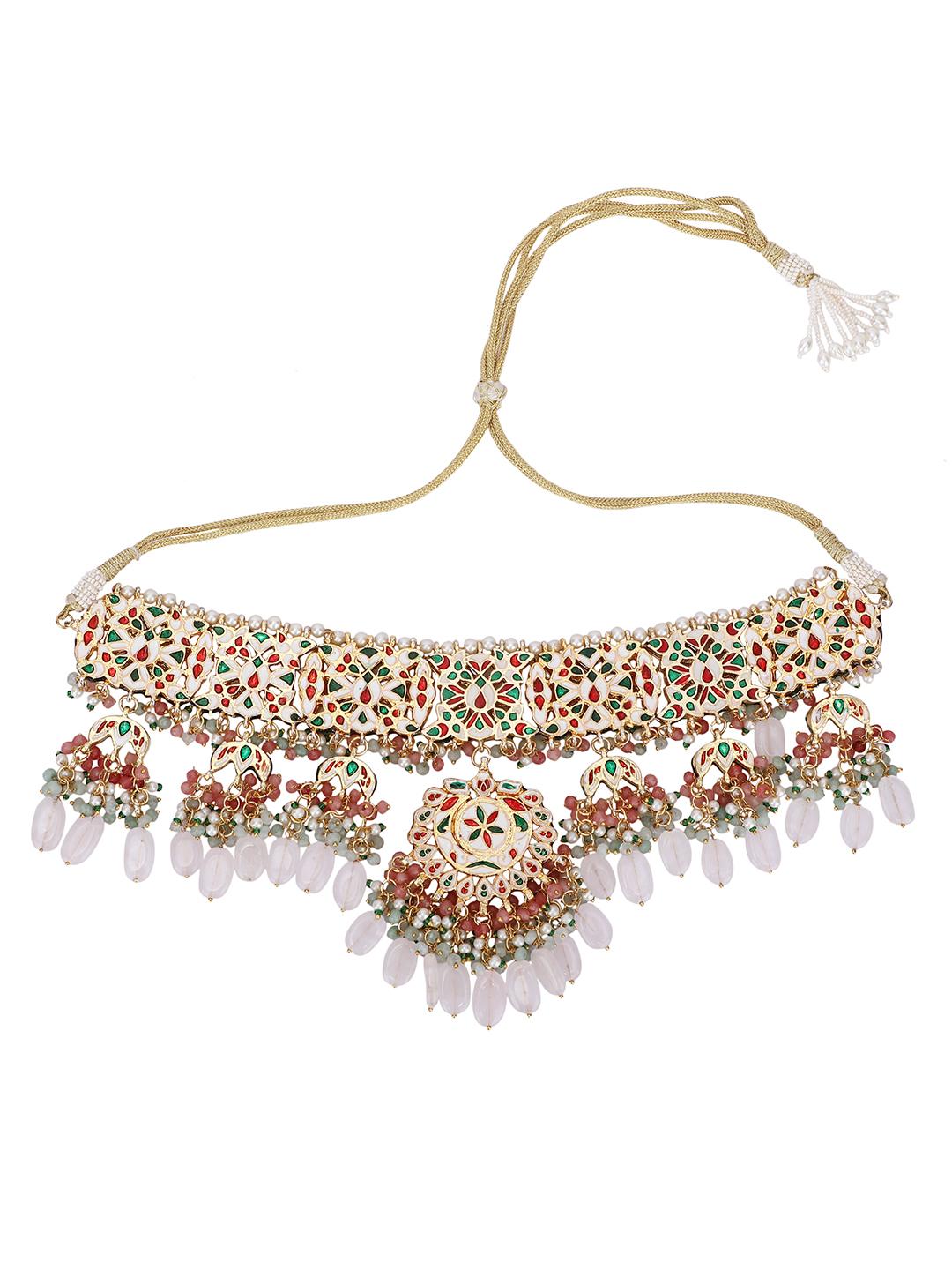 Bridal Pink Kundan Necklace Set