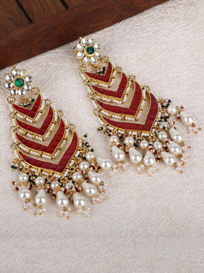 Red Chaandbaali Earring Set
