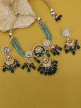 Load image into Gallery viewer, Green Kundan Statement Necklace Set
