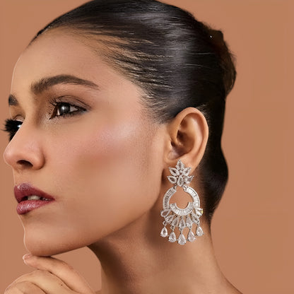 American Diamond Chandbali Earrings for Women