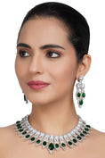 Load image into Gallery viewer, Bedazzling Rhodium Finish Diamante Necklace Set
