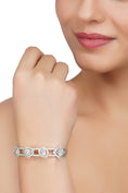 Load image into Gallery viewer, Shimmering Rhodium Finish Diamond Studded Bracelet
