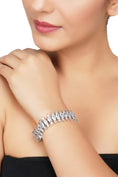 Load image into Gallery viewer, Mesmerizing Rhodium Finish Diamond Studded Bracelet
