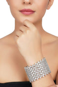 Load image into Gallery viewer, Opulent Silver Finish Diamond Studded Bracelet
