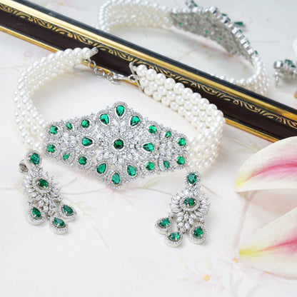 Intricate Diamonte Necklace Set