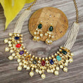 Load image into Gallery viewer, Lustrous Gold Plated Multi Color Kundan Polki Necklace Set
