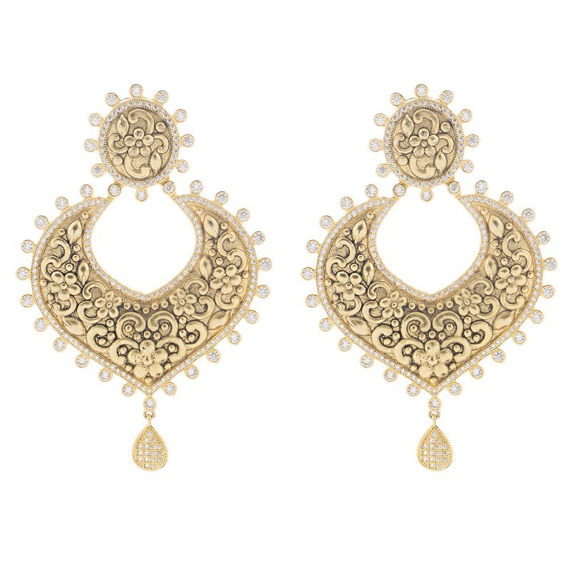 Buy Grand Gold-Plated Statement Chandbali Earrings