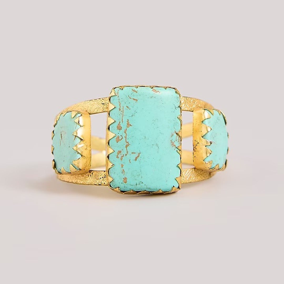 Turquoise stone gold tone designer bracelet for women