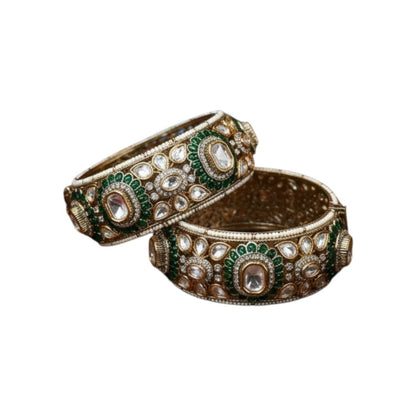 Mehandi Polish Openable Polki Kada Bangles