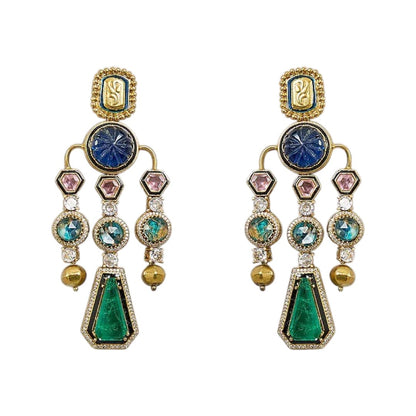 Luxury Multicolor Statement Earrings for Women