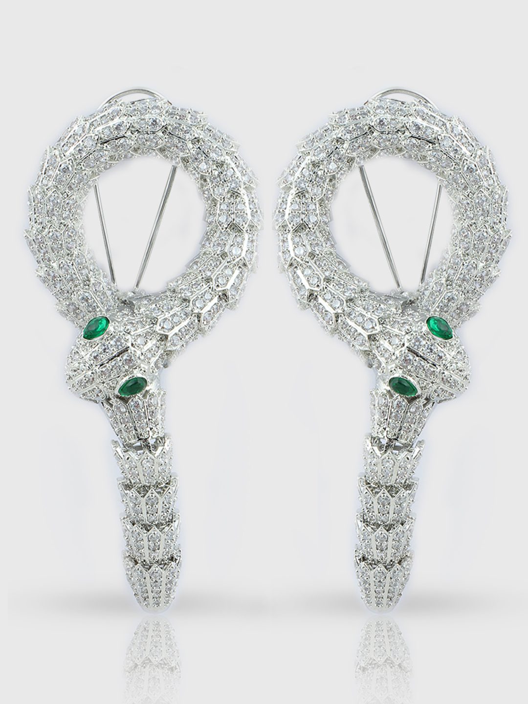 Glittering Rhodium Plated American Diamond Necklace Set