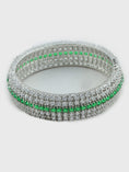Load image into Gallery viewer, Queenly Rhodium Plated American Diamond Bangle Set
