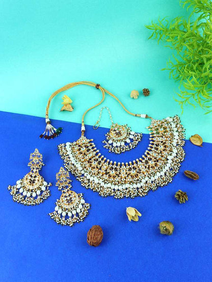 Stunning Gold Plated Kundan Necklace Set