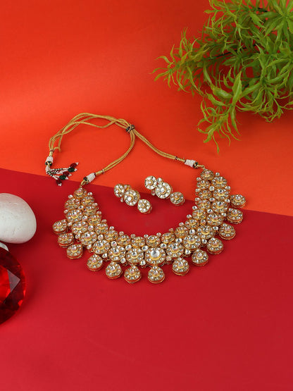 Grand Gold Plated Kundan Necklace Set