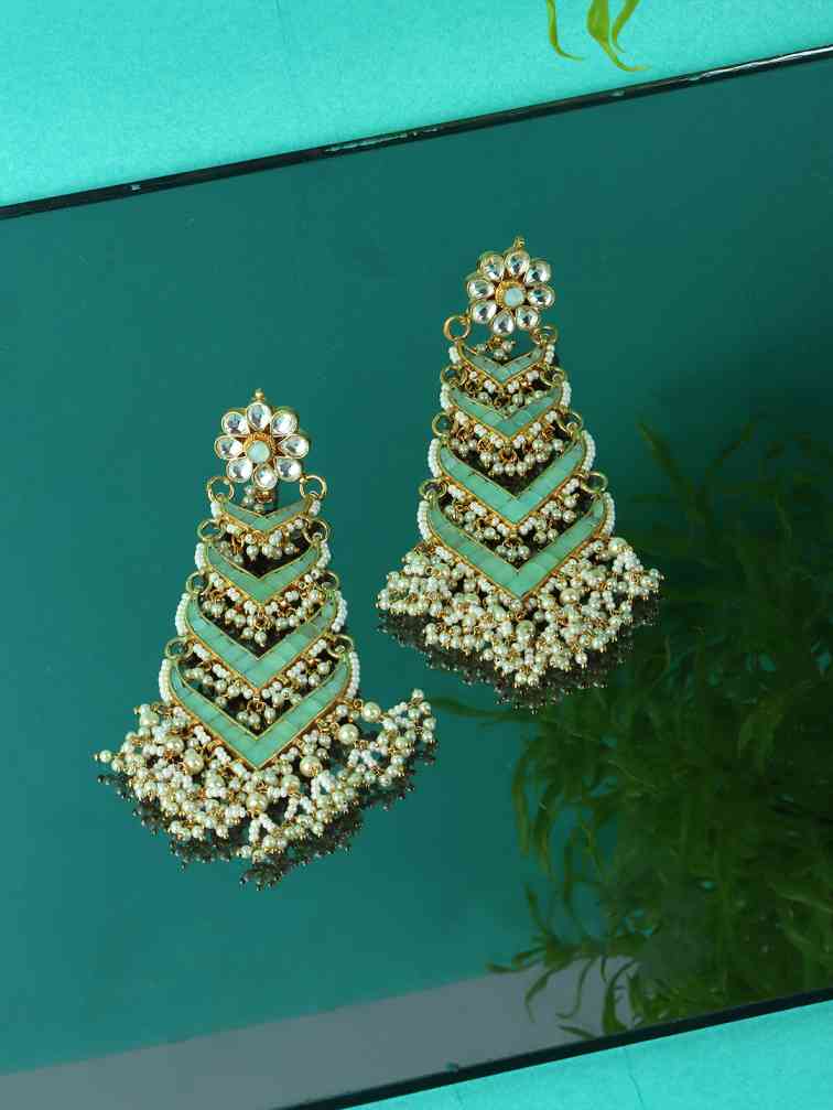 Splendid Gold Plated Kundan Earrings