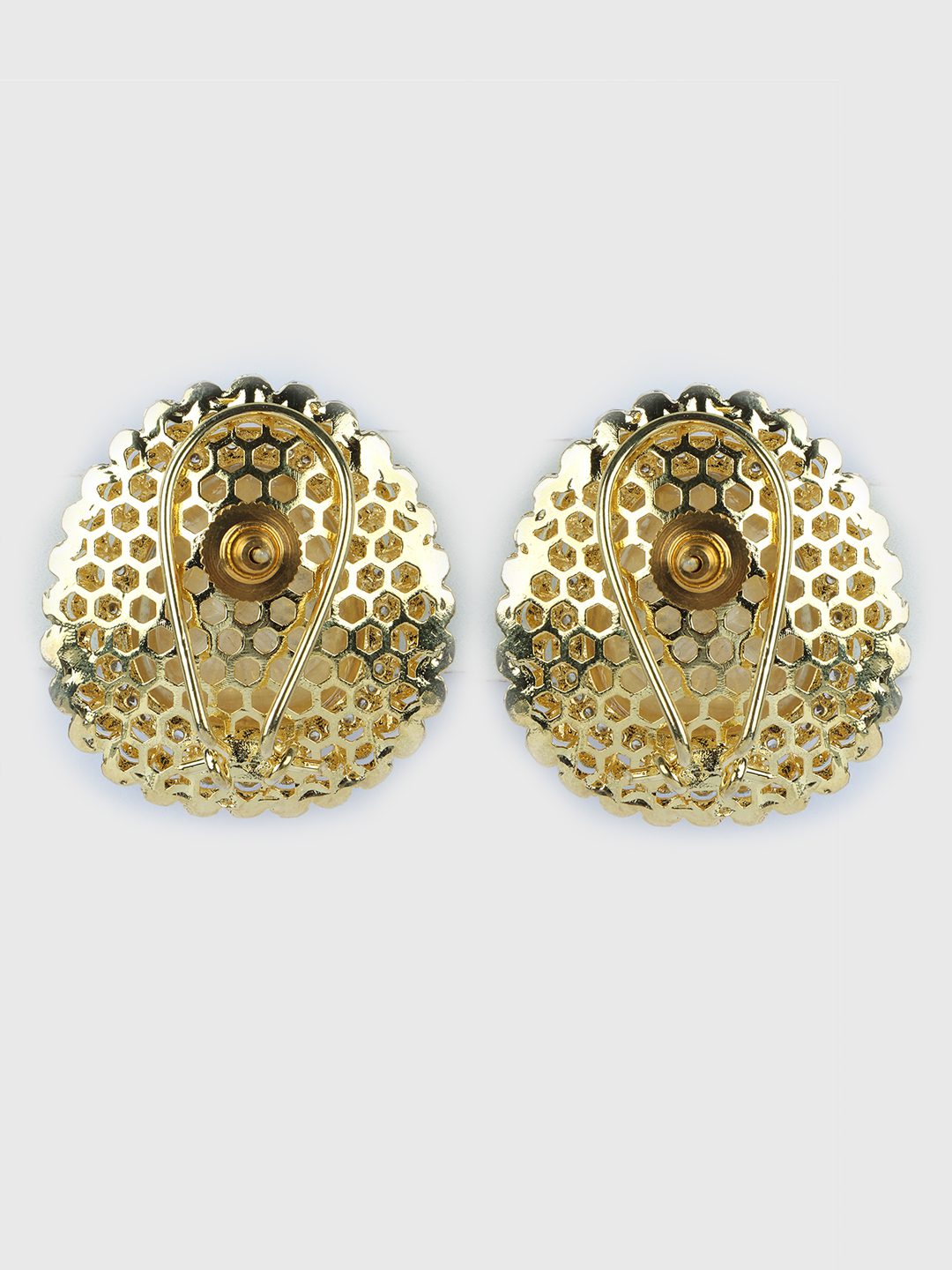 Noble Rhodium Plated American Diamond Stud Earrings