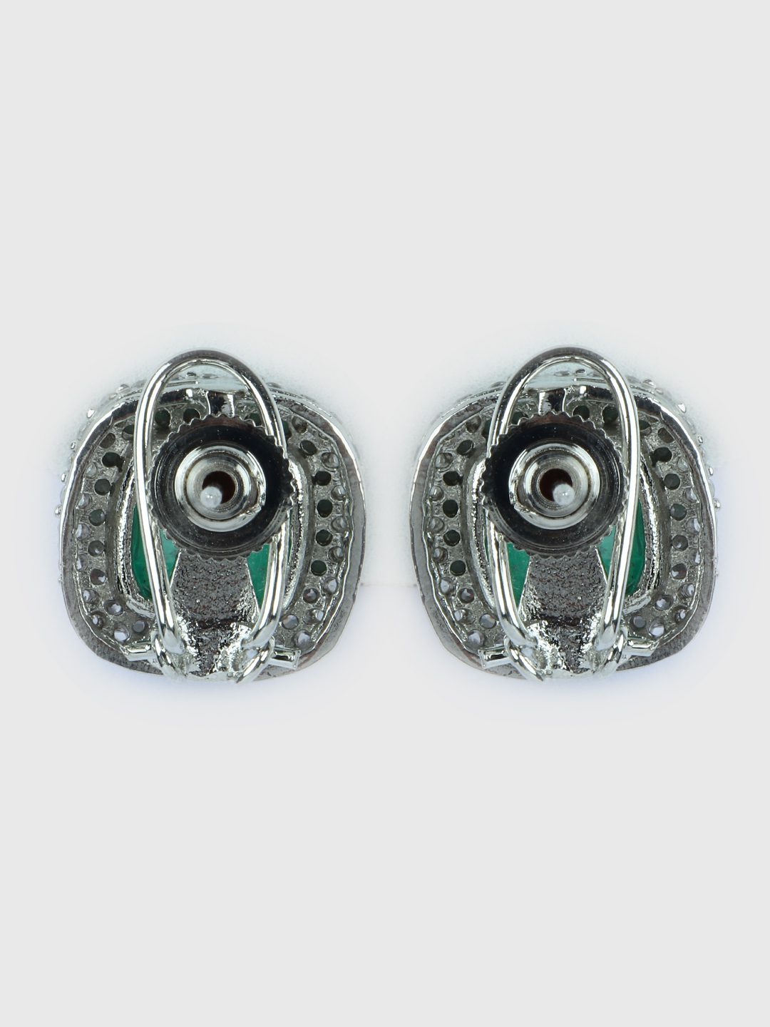 Dazzling Rhodium Plated American Diamond Stud Earrings