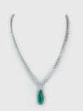 Load image into Gallery viewer, Prestigious Rhodium Plated American Diamond Necklace Set

