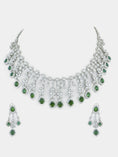 Load image into Gallery viewer, Rhodium Plated American Diamonte Necklace Set
