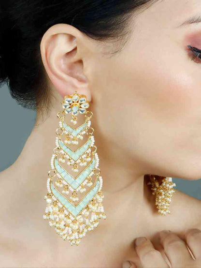 Splendid Gold Plated Kundan Earrings
