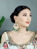 Load image into Gallery viewer, Crowned Gold Plated Kundan Earrings
