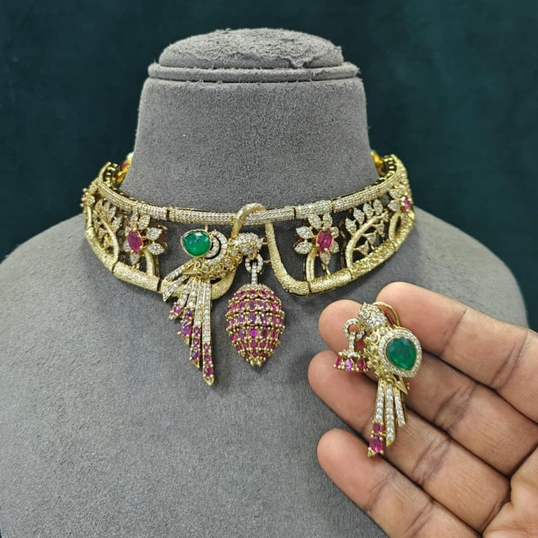 Gold Plated Kundan Choker Necklace Set