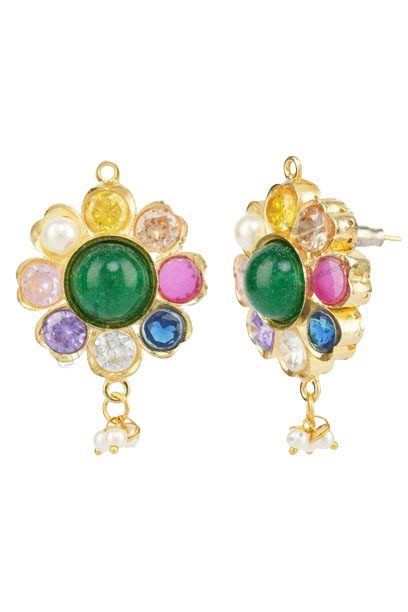 Glittering Gold Plated Kundan Necklace Set